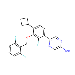Nc1cnc(-c2ccc(C3CCC3)c(OCc3c(F)cccc3F)c2F)cn1 ZINC000212111274