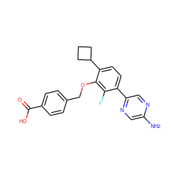 Nc1cnc(-c2ccc(C3CCC3)c(OCc3ccc(C(=O)O)cc3)c2F)cn1 ZINC000212165777