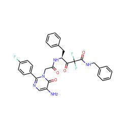 Nc1cnc(-c2ccc(F)cc2)n(CC(=O)N[C@@H](Cc2ccccc2)C(=O)C(F)(F)C(=O)NCc2ccccc2)c1=O ZINC000028757230