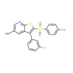 Nc1cnc2sc(S(=O)(=O)c3ccc(Cl)cc3)c(-c3cccc(F)c3)c2c1 ZINC000138815051