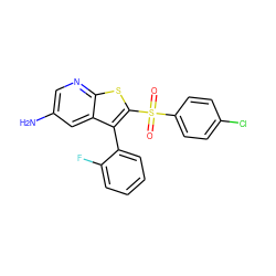 Nc1cnc2sc(S(=O)(=O)c3ccc(Cl)cc3)c(-c3ccccc3F)c2c1 ZINC000149906521