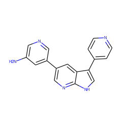 Nc1cncc(-c2cnc3[nH]cc(-c4ccncc4)c3c2)c1 ZINC000095579444