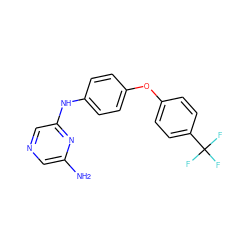 Nc1cncc(Nc2ccc(Oc3ccc(C(F)(F)F)cc3)cc2)n1 ZINC000084617007