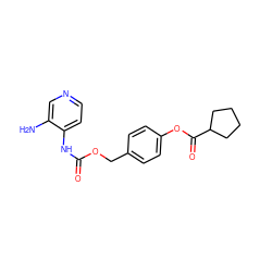 Nc1cnccc1NC(=O)OCc1ccc(OC(=O)C2CCCC2)cc1 ZINC000073199204