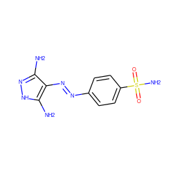 Nc1n[nH]c(N)c1/N=N/c1ccc(S(N)(=O)=O)cc1 ZINC000004657707