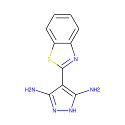 Nc1n[nH]c(N)c1-c1nc2ccccc2s1 ZINC000114400250