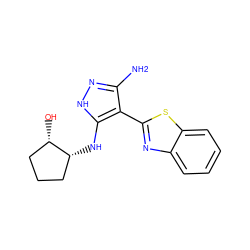 Nc1n[nH]c(N[C@@H]2CCC[C@@H]2O)c1-c1nc2ccccc2s1 ZINC000114400493