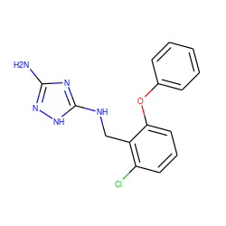 Nc1n[nH]c(NCc2c(Cl)cccc2Oc2ccccc2)n1 ZINC000000142806