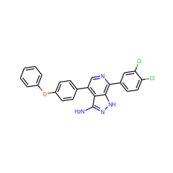 Nc1n[nH]c2c(-c3ccc(Cl)c(Cl)c3)ncc(-c3ccc(Oc4ccccc4)cc3)c12 ZINC000198308241