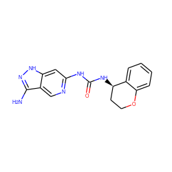 Nc1n[nH]c2cc(NC(=O)N[C@@H]3CCOc4ccccc43)ncc12 ZINC001772571904