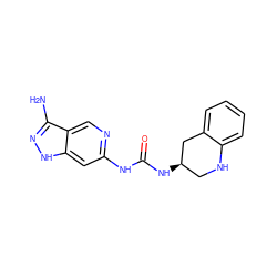 Nc1n[nH]c2cc(NC(=O)N[C@@H]3CNc4ccccc4C3)ncc12 ZINC001772656844