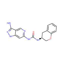 Nc1n[nH]c2cc(NC(=O)N[C@@H]3COc4ccccc4C3)ncc12 ZINC001772634258