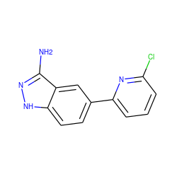 Nc1n[nH]c2ccc(-c3cccc(Cl)n3)cc12 ZINC000040412852