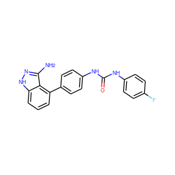 Nc1n[nH]c2cccc(-c3ccc(NC(=O)Nc4ccc(F)cc4)cc3)c12 ZINC000036176964