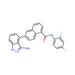 Nc1n[nH]c2cccc(-c3ccc4c(C(=O)Nc5ccc(F)cc5F)cccc4c3)c12 ZINC000169350185