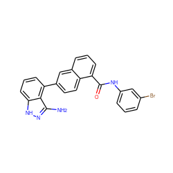 Nc1n[nH]c2cccc(-c3ccc4c(C(=O)Nc5cccc(Br)c5)cccc4c3)c12 ZINC000169350188