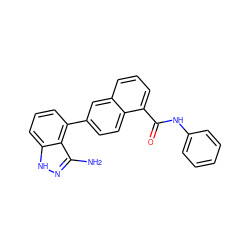 Nc1n[nH]c2cccc(-c3ccc4c(C(=O)Nc5ccccc5)cccc4c3)c12 ZINC000169350173