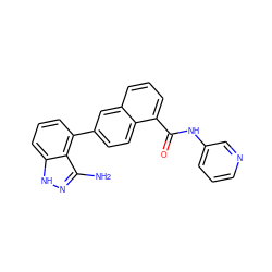 Nc1n[nH]c2cccc(-c3ccc4c(C(=O)Nc5cccnc5)cccc4c3)c12 ZINC000169350192