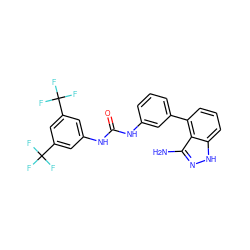 Nc1n[nH]c2cccc(-c3cccc(NC(=O)Nc4cc(C(F)(F)F)cc(C(F)(F)F)c4)c3)c12 ZINC000473149634