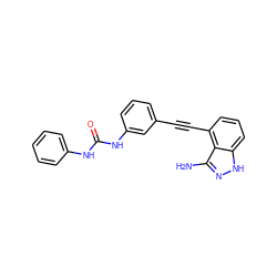 Nc1n[nH]c2cccc(C#Cc3cccc(NC(=O)Nc4ccccc4)c3)c12 ZINC000584649044