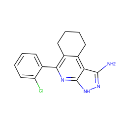 Nc1n[nH]c2nc(-c3ccccc3Cl)c3c(c12)CCCC3 ZINC000073199987