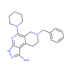 Nc1n[nH]c2nc(N3CCCCC3)c3c(c12)CCN(Cc1ccccc1)C3 ZINC000002285889