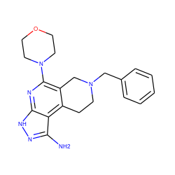 Nc1n[nH]c2nc(N3CCOCC3)c3c(c12)CCN(Cc1ccccc1)C3 ZINC000002226488