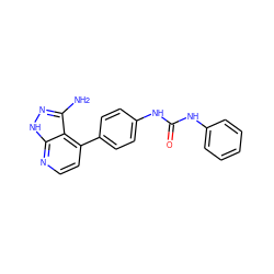 Nc1n[nH]c2nccc(-c3ccc(NC(=O)Nc4ccccc4)cc3)c12 ZINC000029129658