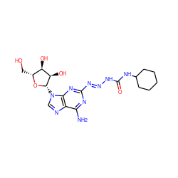 Nc1nc(/N=N/NC(=O)NC2CCCCC2)nc2c1ncn2[C@@H]1O[C@H](CO)[C@@H](O)[C@H]1O ZINC000013517371