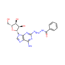 Nc1nc(/N=N/NC(=O)c2ccccc2)nc2c1ncn2[C@@H]1O[C@H](CO)[C@@H](O)[C@H]1O ZINC000013517343