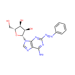 Nc1nc(/N=N/c2ccccc2)nc2c1ncn2[C@@H]1O[C@H](CO)[C@@H](O)[C@H]1O ZINC000013494228