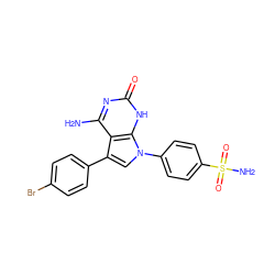 Nc1nc(=O)[nH]c2c1c(-c1ccc(Br)cc1)cn2-c1ccc(S(N)(=O)=O)cc1 ZINC000299833056