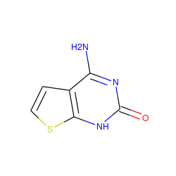 Nc1nc(=O)[nH]c2sccc12 ZINC000059131023