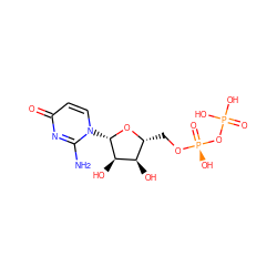 Nc1nc(=O)ccn1[C@@H]1O[C@H](CO[P@@](=O)(O)OP(=O)(O)O)[C@@H](O)[C@H]1O ZINC000071318841