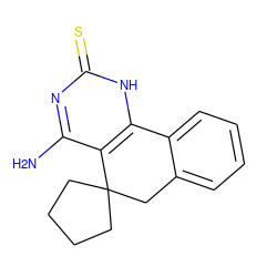 Nc1nc(=S)[nH]c2c1C1(CCCC1)Cc1ccccc1-2 ZINC000000497237