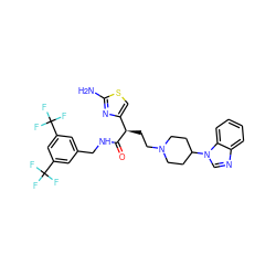 Nc1nc([C@@H](CCN2CCC(n3cnc4ccccc43)CC2)C(=O)NCc2cc(C(F)(F)F)cc(C(F)(F)F)c2)cs1 ZINC000028702680