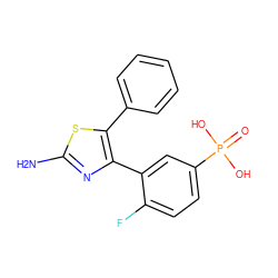 Nc1nc(-c2cc(P(=O)(O)O)ccc2F)c(-c2ccccc2)s1 ZINC000066103236