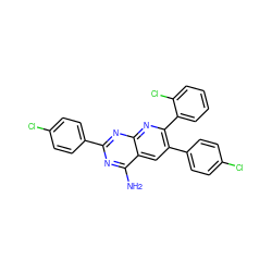 Nc1nc(-c2ccc(Cl)cc2)nc2nc(-c3ccccc3Cl)c(-c3ccc(Cl)cc3)cc12 ZINC000040878670