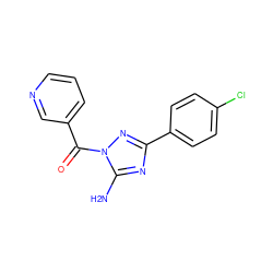 Nc1nc(-c2ccc(Cl)cc2)nn1C(=O)c1cccnc1 ZINC000000611632