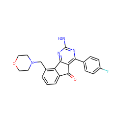 Nc1nc(-c2ccc(F)cc2)c2c(n1)-c1c(CN3CCOCC3)cccc1C2=O ZINC000049051388