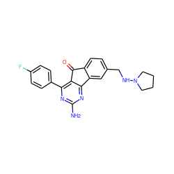 Nc1nc(-c2ccc(F)cc2)c2c(n1)-c1cc(CNN3CCCC3)ccc1C2=O ZINC000049068636