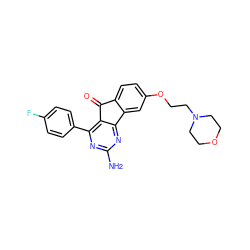 Nc1nc(-c2ccc(F)cc2)c2c(n1)-c1cc(OCCN3CCOCC3)ccc1C2=O ZINC000049111558