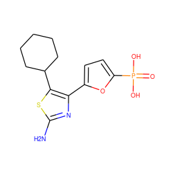 Nc1nc(-c2ccc(P(=O)(O)O)o2)c(C2CCCCC2)s1 ZINC000066099559