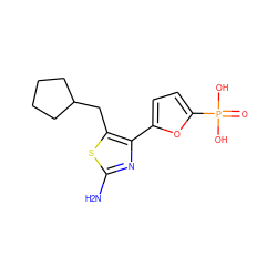 Nc1nc(-c2ccc(P(=O)(O)O)o2)c(CC2CCCC2)s1 ZINC000066104037