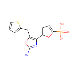 Nc1nc(-c2ccc(P(=O)(O)O)o2)c(Cc2cccs2)o1 ZINC000169321414