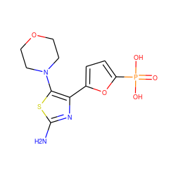 Nc1nc(-c2ccc(P(=O)(O)O)o2)c(N2CCOCC2)s1 ZINC000066104661