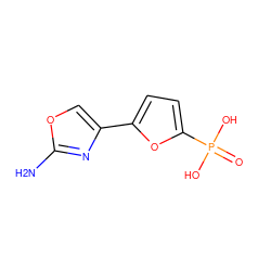 Nc1nc(-c2ccc(P(=O)(O)O)o2)co1 ZINC000169321419