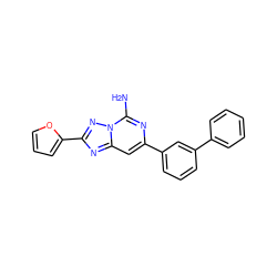 Nc1nc(-c2cccc(-c3ccccc3)c2)cc2nc(-c3ccco3)nn12 ZINC000028115839