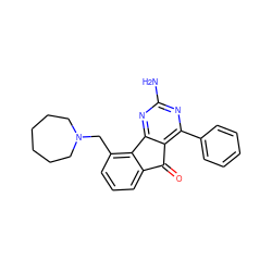 Nc1nc(-c2ccccc2)c2c(n1)-c1c(CN3CCCCCC3)cccc1C2=O ZINC000049053467