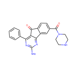 Nc1nc(-c2ccccc2)c2c(n1)-c1cc(C(=O)N3CCNCC3)ccc1C2=O ZINC000049112768